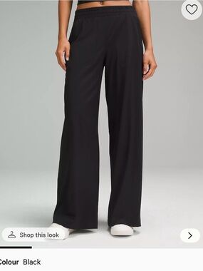 lululemon athletica Black Wide-Leg Pants with Elastic Waist